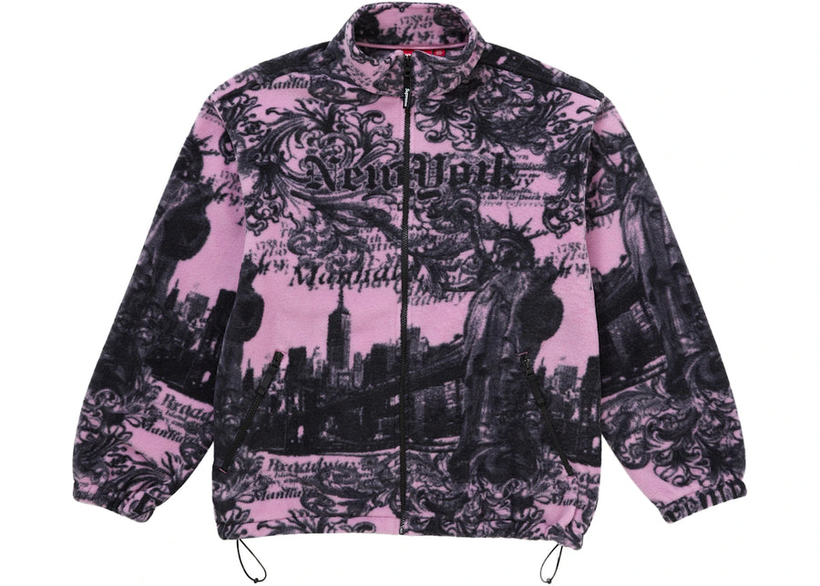 Supreme New York Fleece Jacket Pink