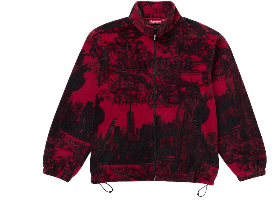 Supreme New York Fleece Jacket Red