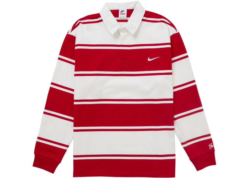 Supreme Nike Stripe Rugby Red