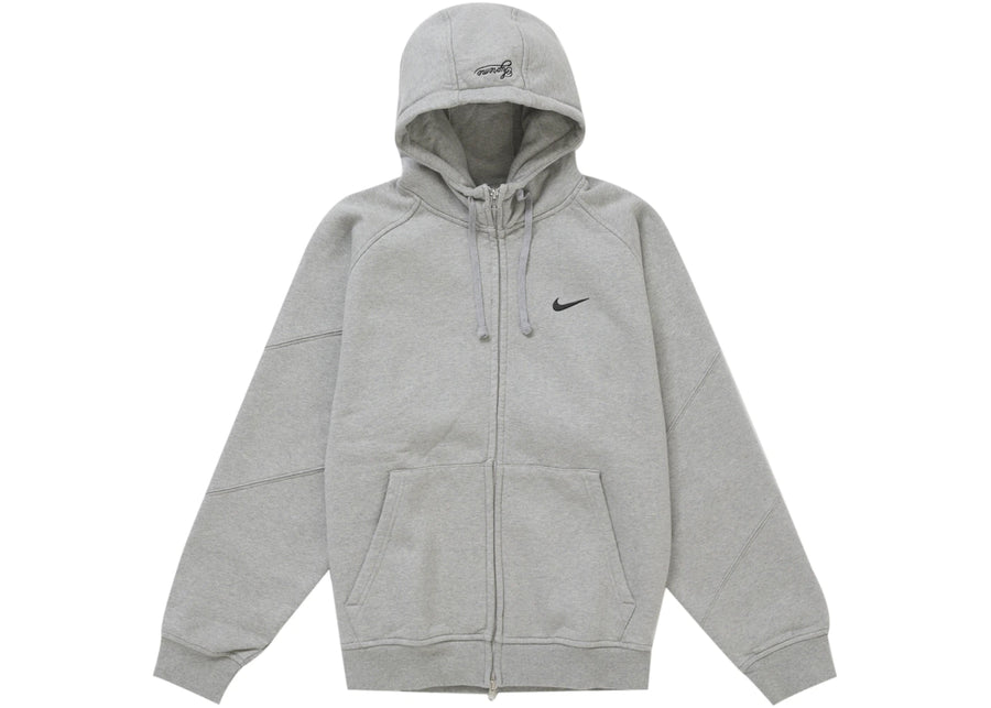 Supreme Nike Zip Up Hooded Sweatshirt Heather Grey