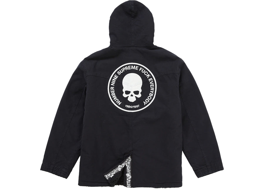 Supreme Number (N)ine Faux Shearling Hooded Coat Black