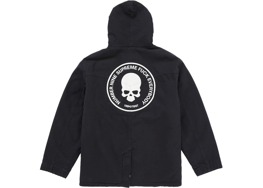Supreme Number (N)ine Faux Shearling Hooded Coat Black