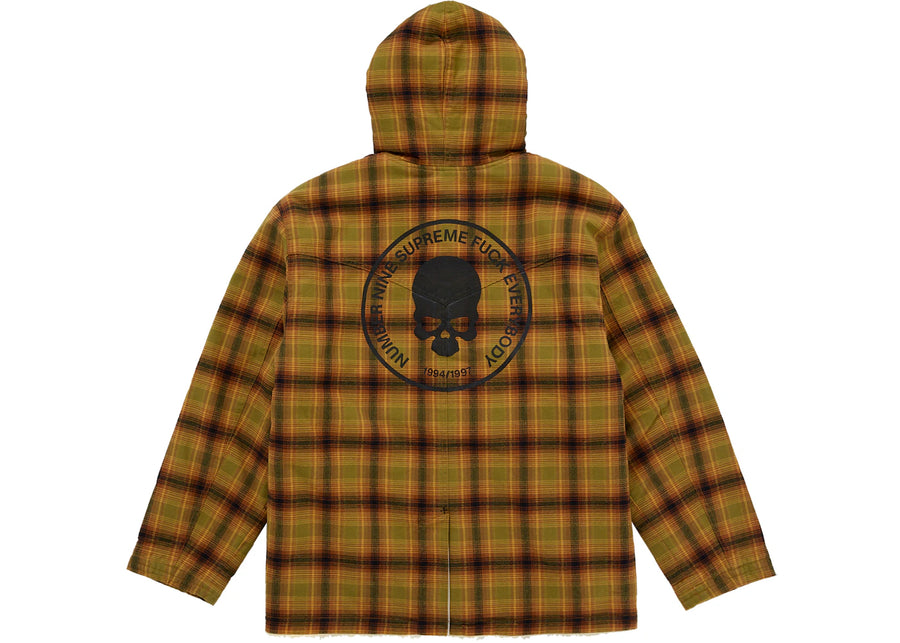 Supreme Number (N)ine Faux Shearling Hooded Coat Brown