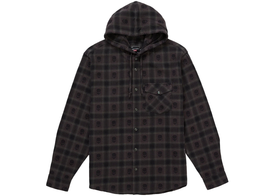 Supreme Number (N)ine Hooded Flannel Shirt Black