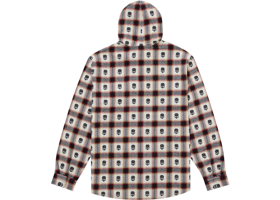 Chemise à capuche en flanelle blanche Supreme numéro (N)ine