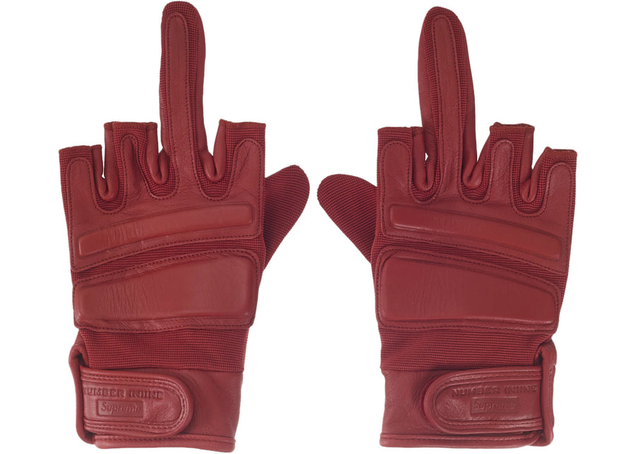 Supreme Number (N)ine Leather Gloves Red