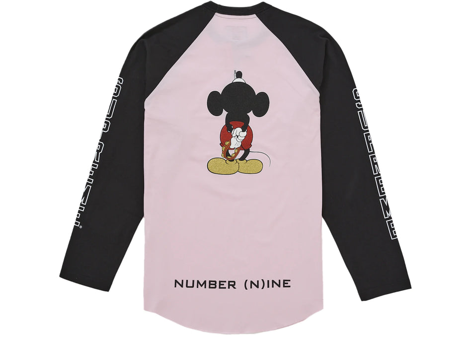 Supreme Number (N)ine Mickey Raglan L/S Top Pink