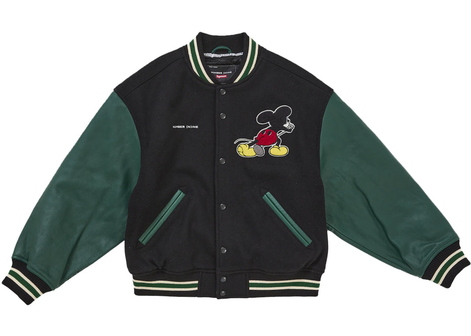 Supreme Number (N)ine Mickey Varsity Jacket Black