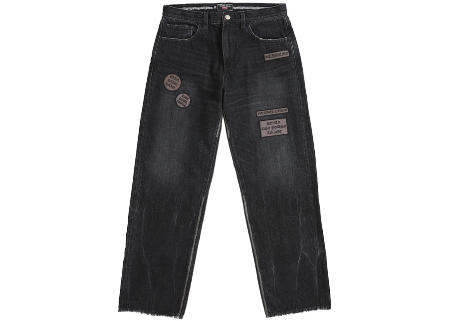 Jean noir Supreme Number (N)ine Patches, coupe ample