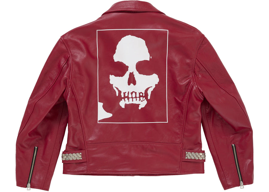 Supreme Number (N)ine Schott Perfecto Leather Jacket Red