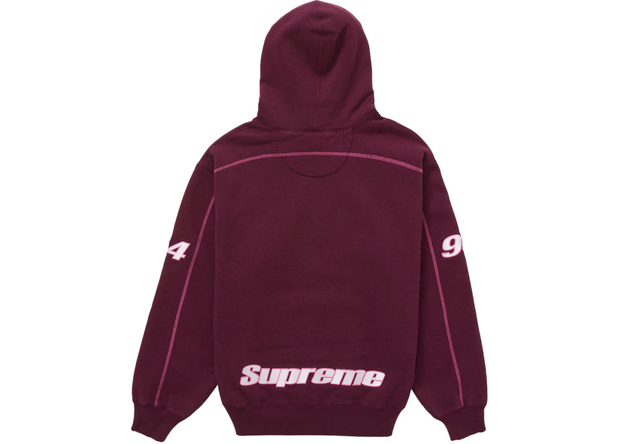 Supreme Overlock Hooded Sweatshirt Burgundy