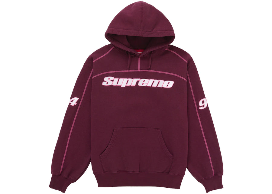 Supreme Overlock Hooded Sweatshirt Burgundy