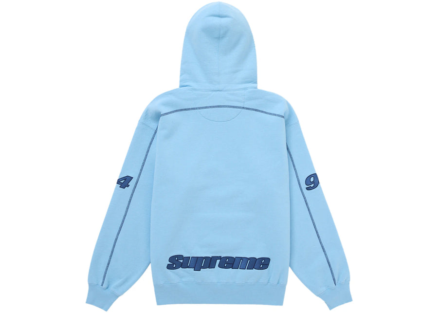 Supreme Overlock Hooded Sweatshirt Light Blue