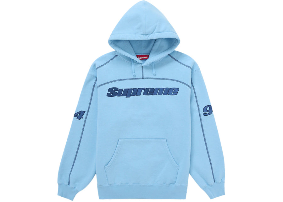 Supreme Overlock Hooded Sweatshirt Light Blue