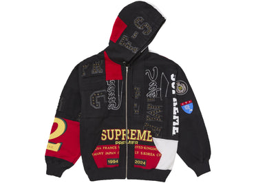 Supreme Patchwork Zip Up Hooded Sweatshirt (SS25) Black