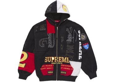Supreme Patchwork Zip Up Hooded Sweatshirt (SS25) Black