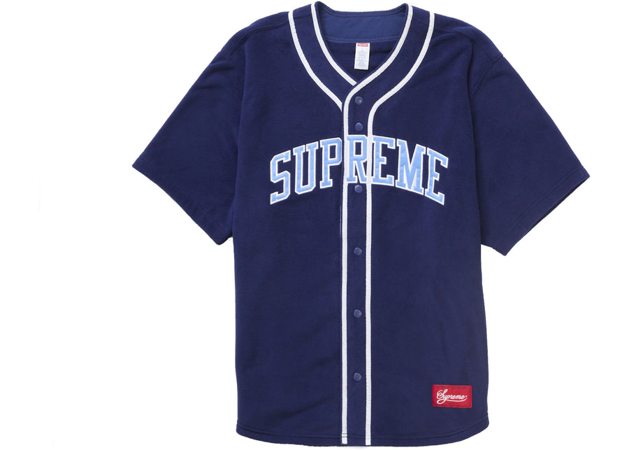 Maillot de baseball Supreme Polartec bleu marine