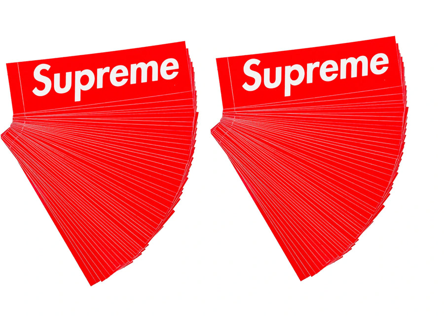 Lot de 100 autocollants Supreme Red Box Logo