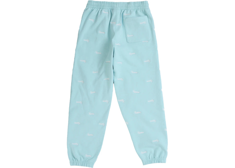 Pantalon de survêtement Supreme Repeat Script bleu clair