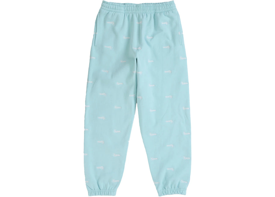 Pantalon de survêtement Supreme Repeat Script bleu clair