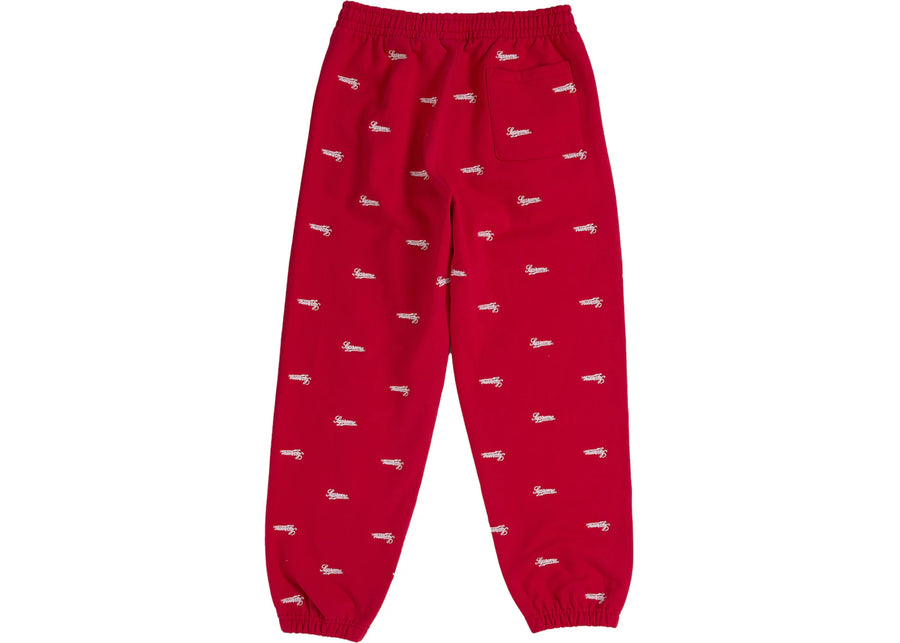 Supreme Repeat Script Sweatpant Red