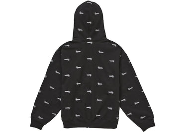 Supreme Repeat Script Zip Up Hooded Sweatshirt Black