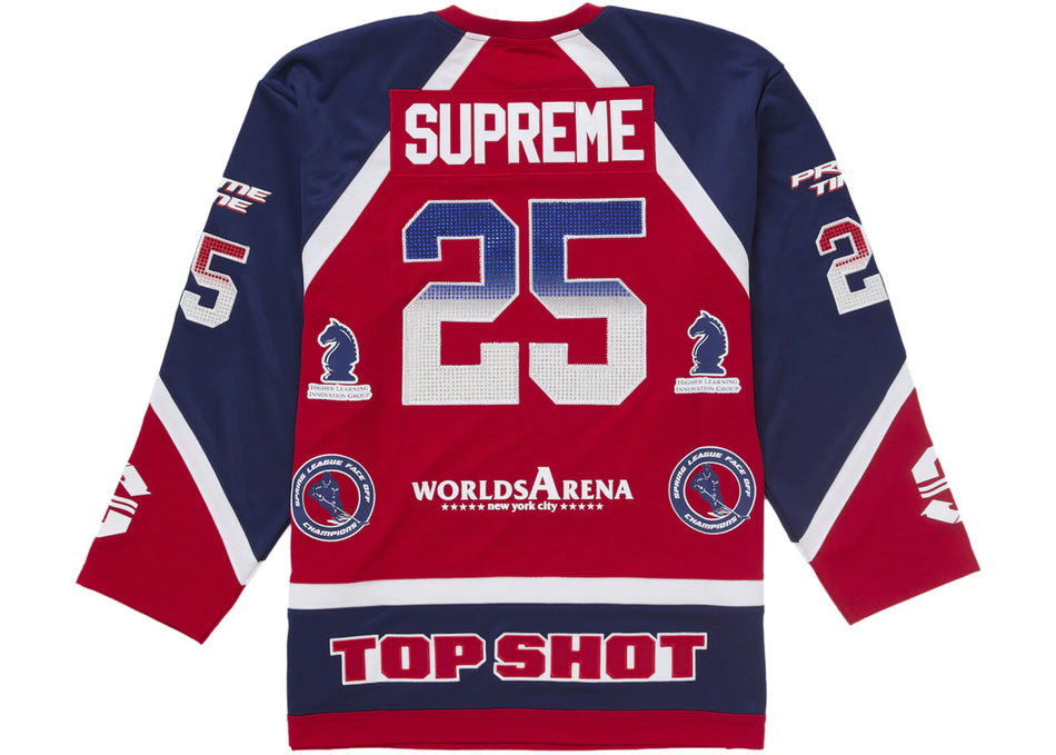 Supreme Rhinestone Hockey Jersey Red