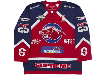 Maillot de hockey Supreme à strass rouge