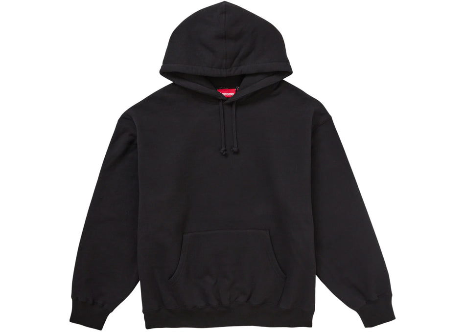Supreme Satin Applique Hooded Sweatshirt FW24 Black