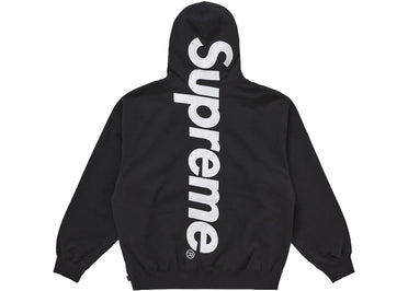 Supreme Satin Appliqué Hooded Sweatshirt (FW25) Black