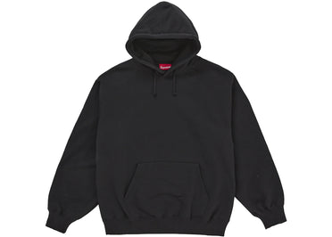 Supreme Satin Appliqué Hooded Sweatshirt (FW25) Black