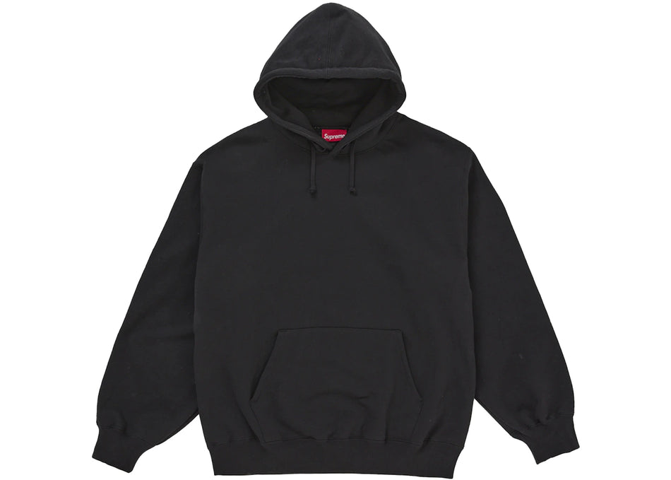 Supreme Satin Appliqué Hooded Sweatshirt (FW25) Black