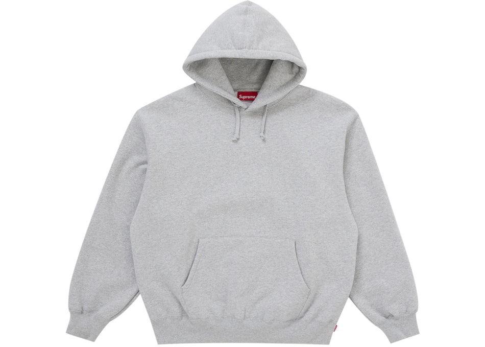 Supreme Satin Appliqué Hooded Sweatshirt (FW25) Heather Grey