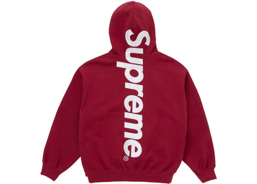Supreme Satin Appliqué Hooded Sweatshirt (FW25) Red