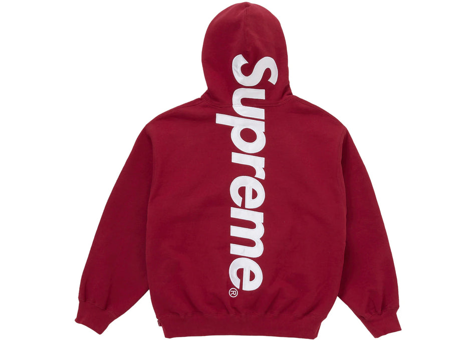 Supreme Satin Appliqué Hooded Sweatshirt (FW25) Red