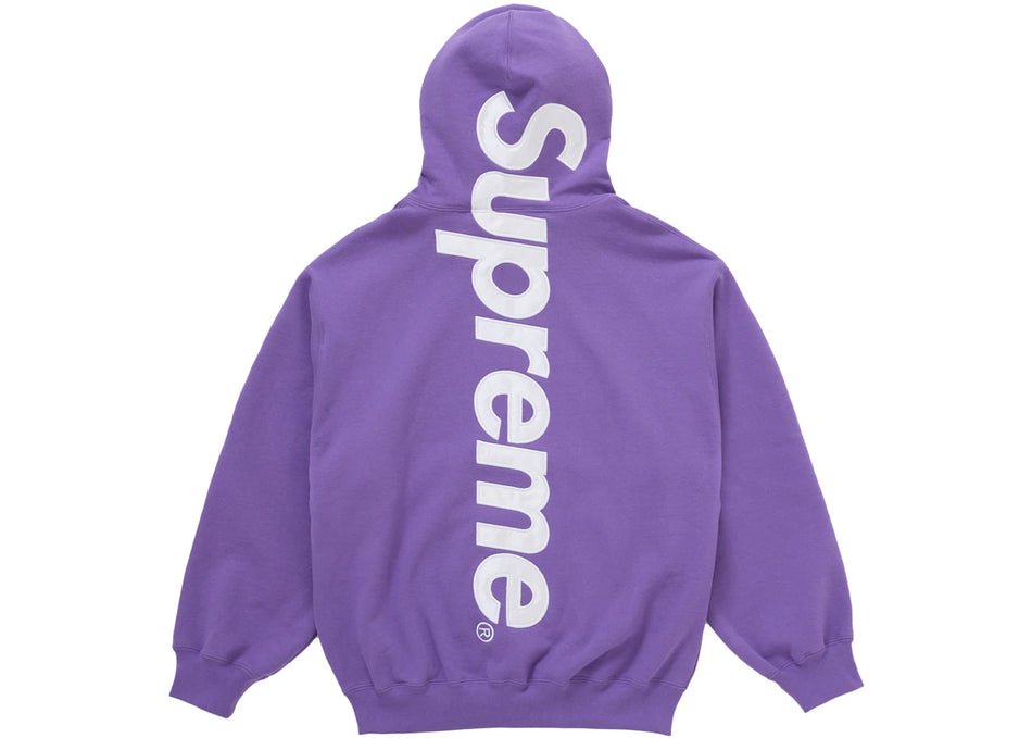 Supreme Satin Appliqué Hooded Sweatshirt (FW25) Violet