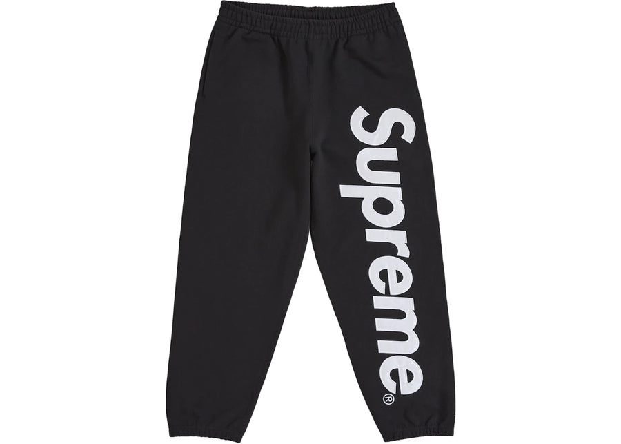 Pantalon de survêtement Supreme à appliqués satinés (FW25) Noir
