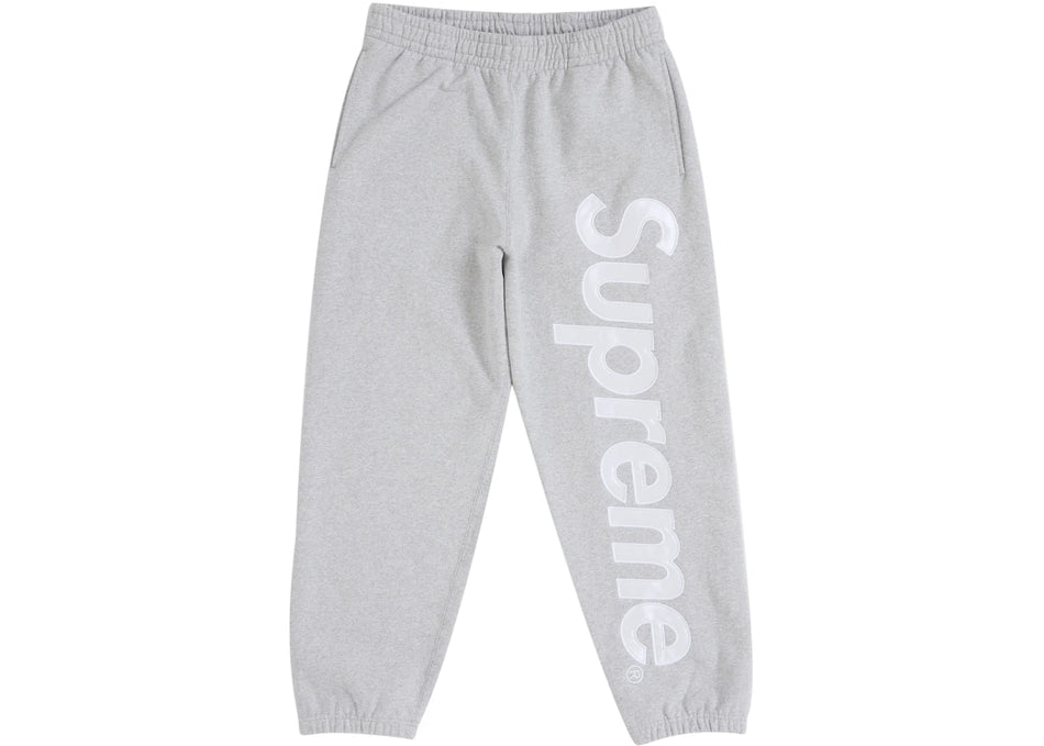 Supreme Satin Appliqué Sweatpant (FW25) Heather Grey