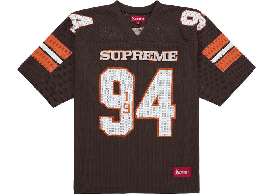 Supreme Sequin Football Jersey Brown