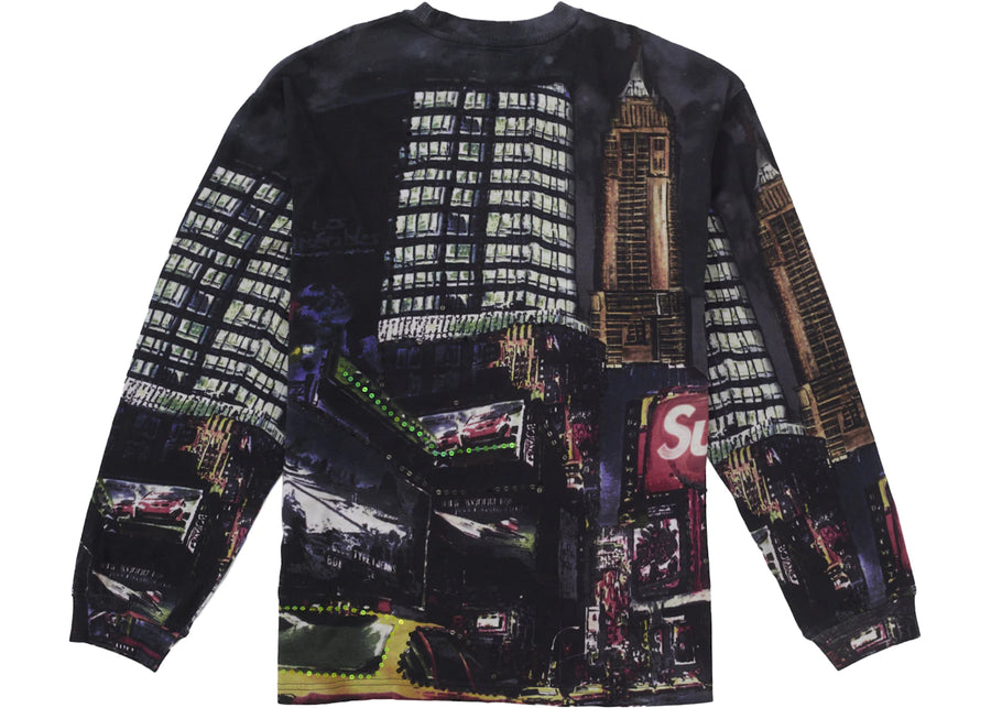 Top à sequins Supreme Skyline manches longues Nuit