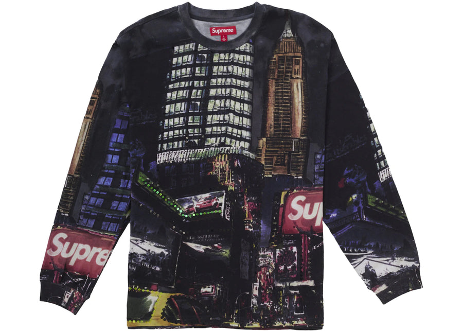 Top à sequins Supreme Skyline manches longues Nuit