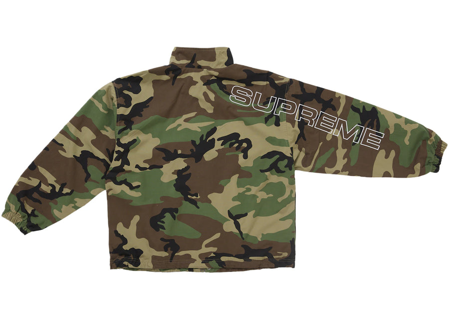 Supreme Spellout Embroidered Ripstop Track Jacket Woodland Camo