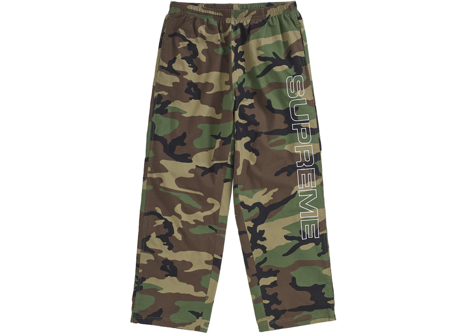 Supreme Spellout Embroidered Ripstop Track Pant Woodland Camo