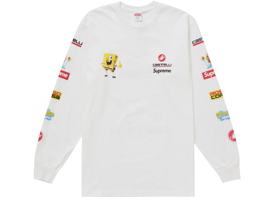 Supreme SpongeBob/Castelli Racing L/S Tee White