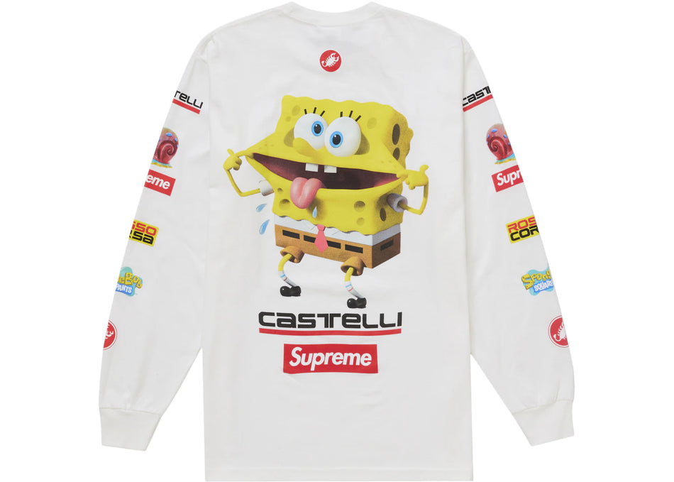 Supreme SpongeBob/Castelli Racing L/S Tee White