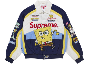 Supreme SpongeBob SquarePants Jeff Hamilton Racing Jacket White