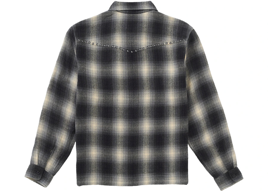 Chemise zippée Supreme à carreaux ombrés cloutée noire
