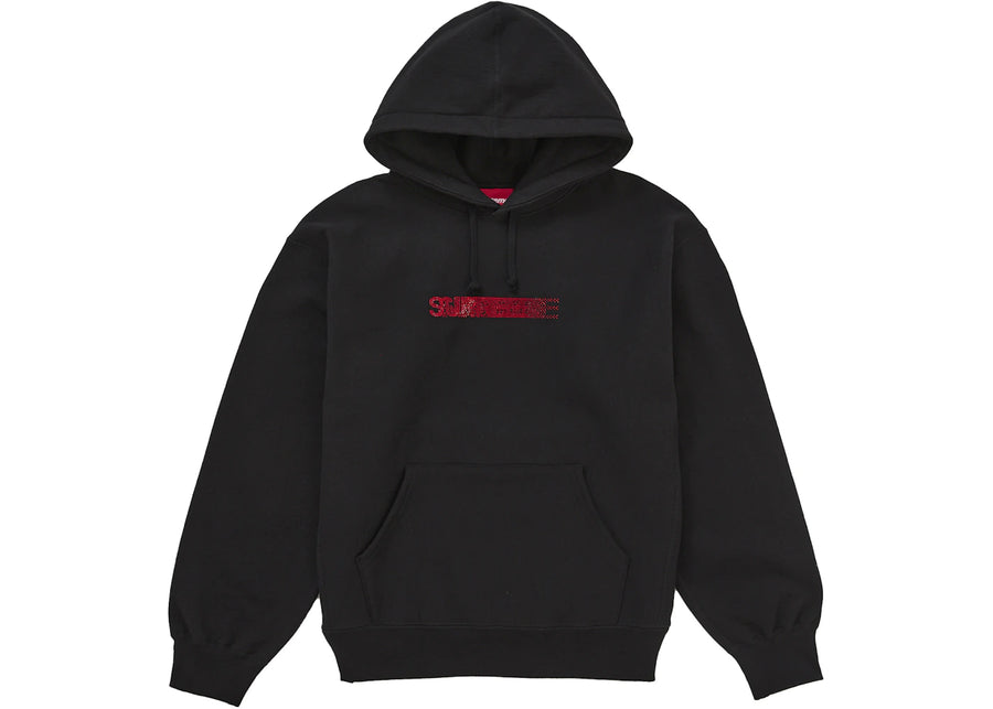 Sweat à capuche noir Supreme avec logo Swarovski Motion Logo