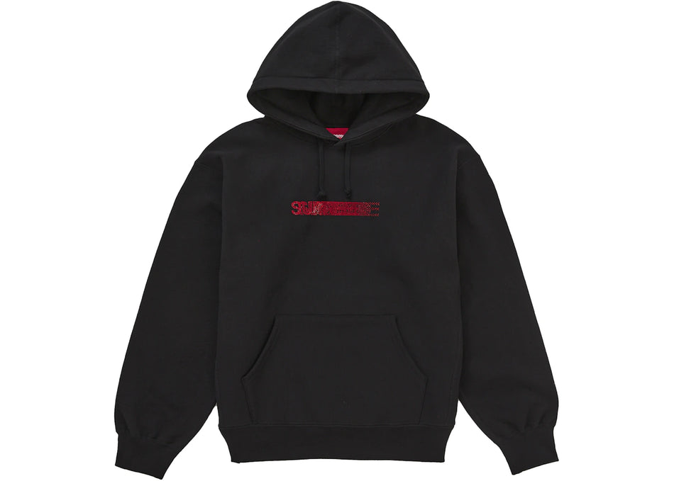 Supreme Swarovski Motion Logo Hooded Sweatshirt Black