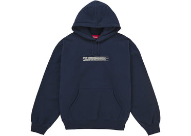 Supreme Swarovski Motion Logo Hooded Sweatshirt Navy
